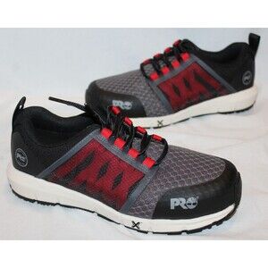 Timberland PRO Radius Comp Safety Toe Work Shoes Knit BLACK RED Women 7.5 NIB